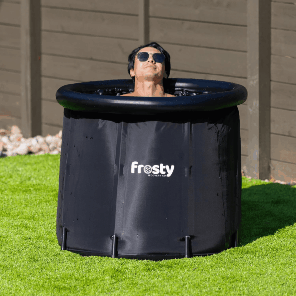 Cold Plunge Tub - Ice Bath Tub for Cold Water - Pro Grade Cold Plunge Ice Pod with Water Chiller Compatibility - the Ice Pod Cold Plunge Tub for Contrast Therapy (Black/White, Ice Pod + 4 Ice Bricks)