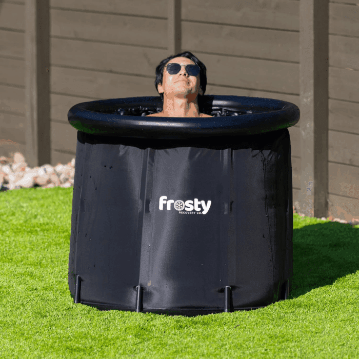 Cold Plunge Tub - Ice Bath Tub for Cold Water - Pro Grade Cold Plunge Ice Pod with Water Chiller Compatibility - the Ice Pod Cold Plunge Tub for Contrast Therapy (Black/White, Ice Pod + 4 Ice Bricks)
