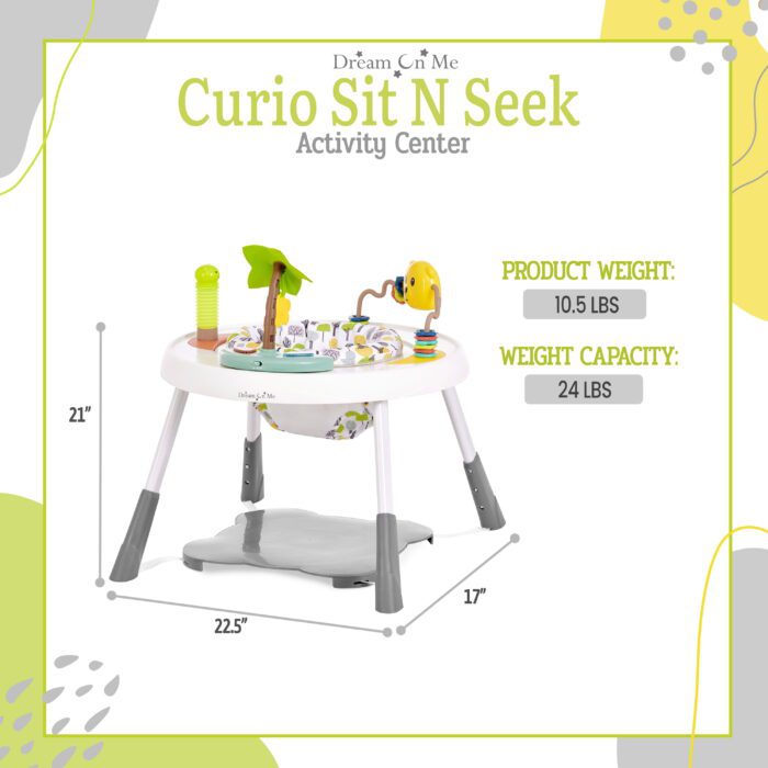 Curio Lightweight & Convertible Sit N Seek Activity Center, Lime - Image 9