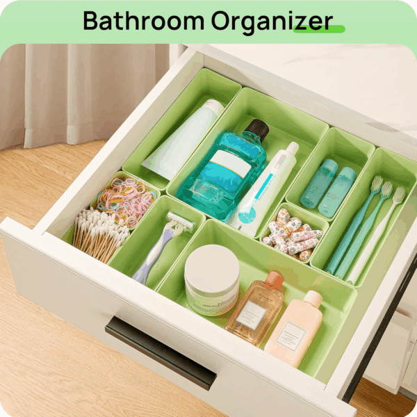 25 PCS Plastic Drawer Organizers Set, 4-Size Versatile Bathroom and Vanity Drawer Organizer Trays, Storage Bins for Makeup, Bedroom, Kitchen Gadgets Utensils and Office - Image 5