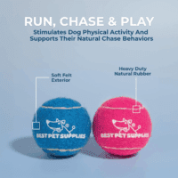 Squeaky Tennis Toys for Dogs, 4-Pack, Heavy-Duty Interactive Pet Toys for Throwing and Fetching, Supports Exercise and Natural Behavior Training, Durable - Small - Image 4
