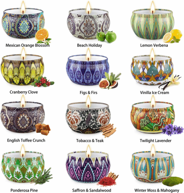 Scented Candles Gift Set,12 Pack Candles for Home Scented, 300 Hour Long Lasting Soy Wax Aromatherapy Candle Set, Birthday Gifts for Women with Gift Box - Image 5
