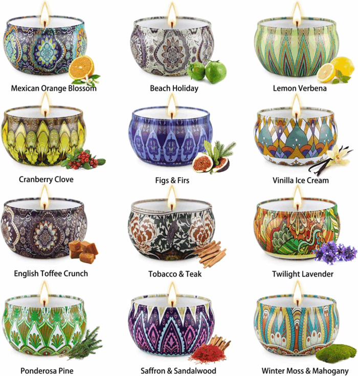 Scented Candles Gift Set,12 Pack Candles for Home Scented, 300 Hour Long Lasting Soy Wax Aromatherapy Candle Set, Birthday Gifts for Women with Gift Box - Image 5