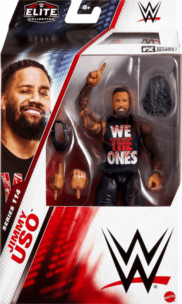 WWE Elite Action Figure & Accessories, Series #114 6-Inch Collectible Jimmy USO with 25 Articulation Points & Swappable Hands - Image 2