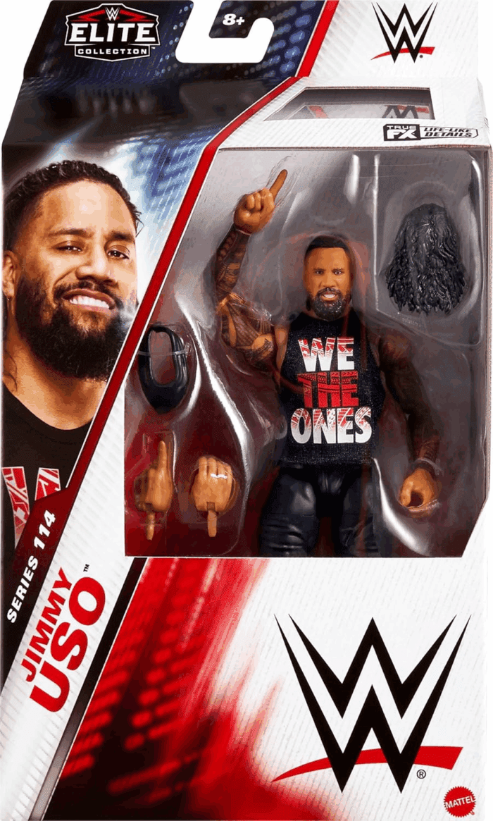 WWE Elite Action Figure & Accessories, Series #114 6-Inch Collectible Jimmy USO with 25 Articulation Points & Swappable Hands - Image 2