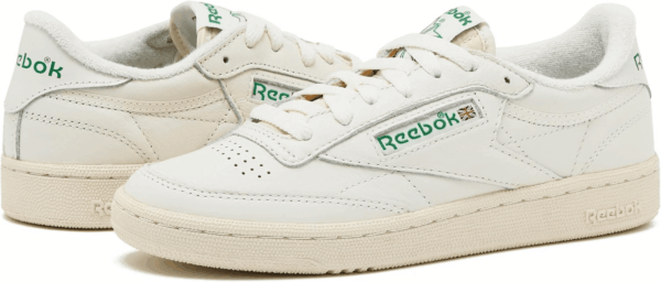 Club C 85 Vintage Tennis Sneakers, Casual White Womens Shoes, Chalk/Alabaster/Glen Green, 8 - Image 6
