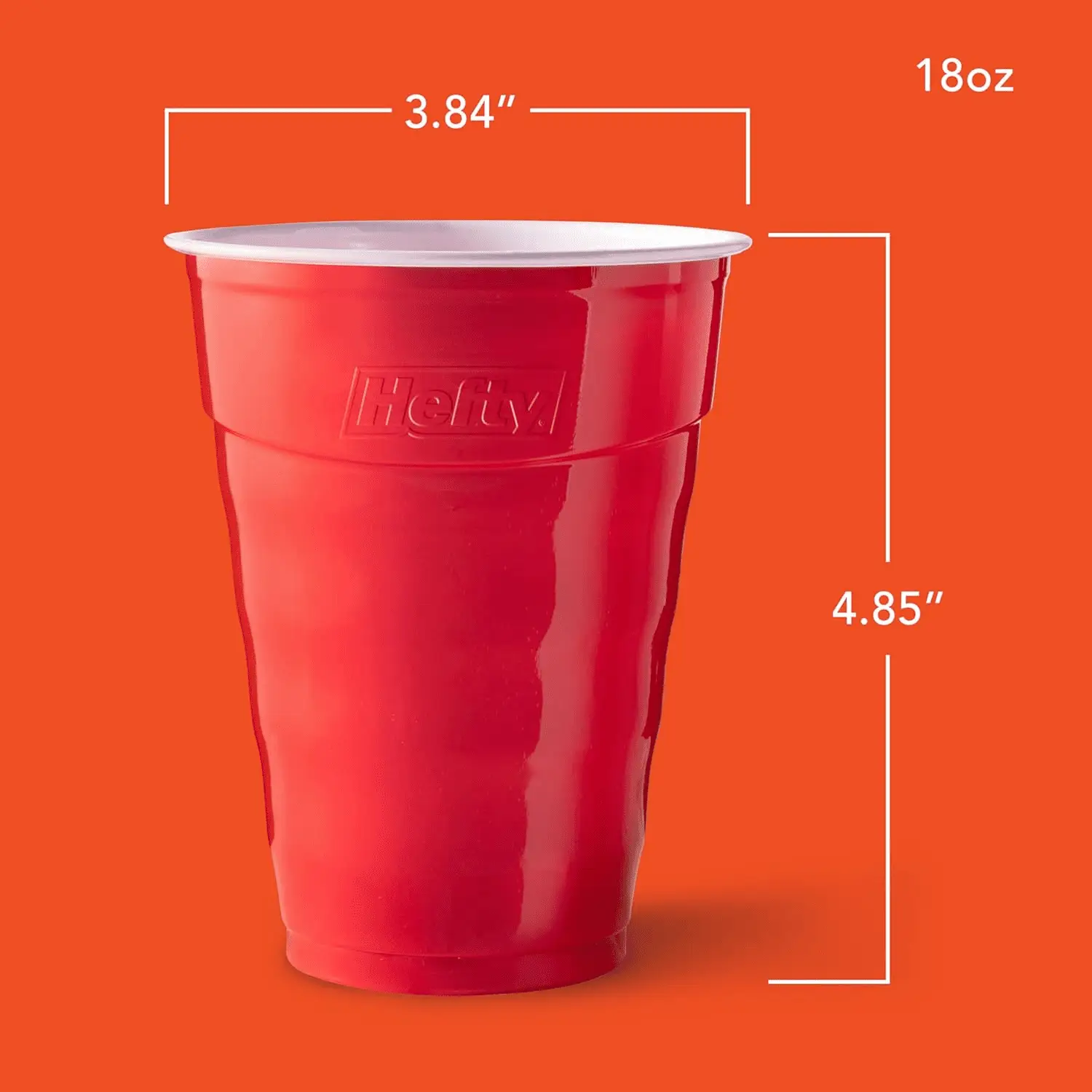 Party on Red Plastic Cups, Disposable Plastic Party Cups for Easy Cleanup and Large Gatherings, Red Cups for Bbqs, Birthdays, Parties, and More, 18 Ounce, 50 Count - Image 2