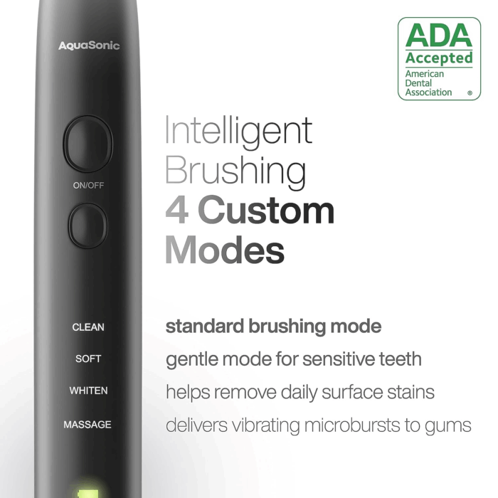 Black Series Ultra Whitening Toothbrush – ADA Accepted Electric Toothbrush- 8 Brush Heads & Travel Case – 40,000 VPM Electric Motor & Wireless Charging - 4 Modes W Smart Timer - Image 4