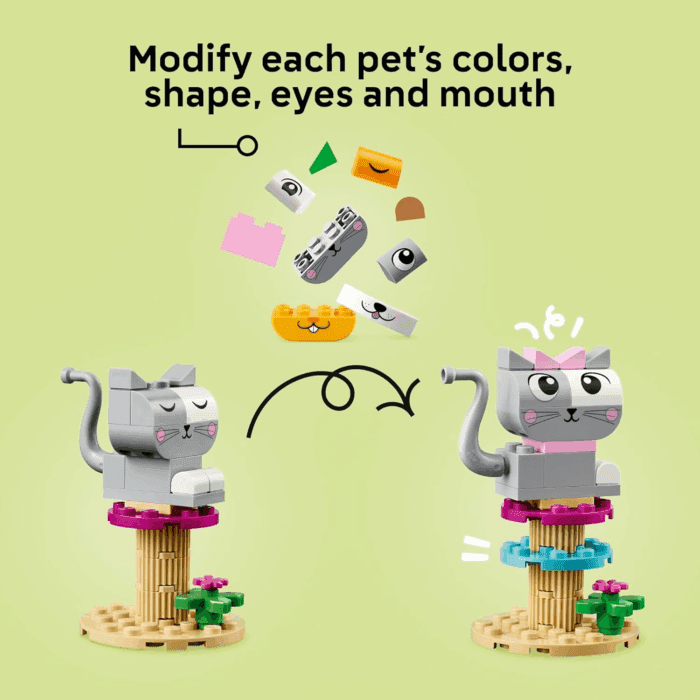 Classic Creative Pets, Building Brick Animals Toy, Kids Build a Dog, Cat, Rabbit, Hamster and Bird, Gift for Animal-Loving Boys and Girls Aged 5 and Up, Great Build Together Toy, 11034 - Image 4
