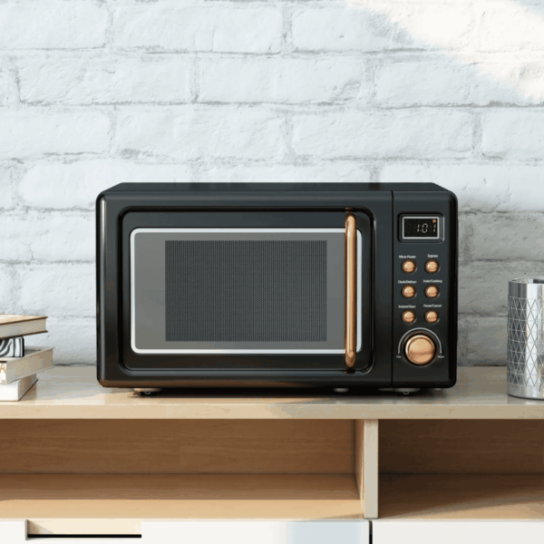 0.7Cu.Ft Retro Countertop Microwave Oven 700W LED Display Glass Turntable New - Image 2