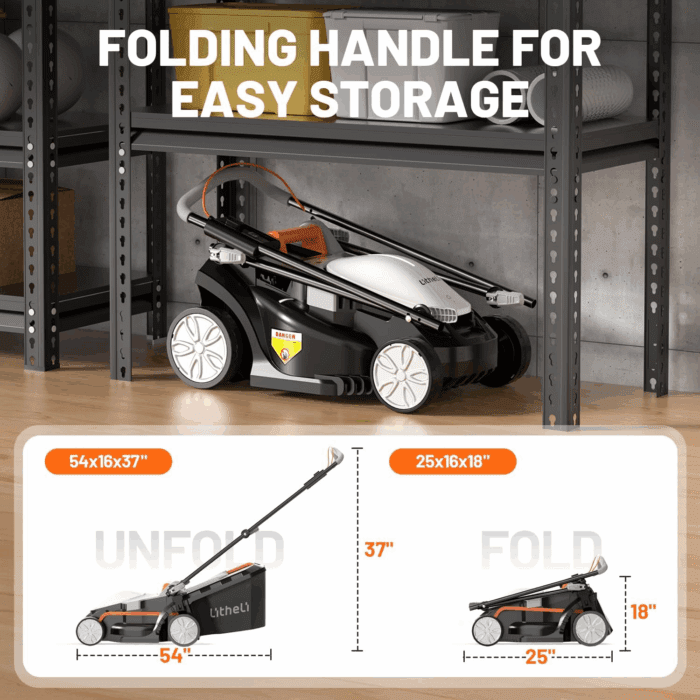 Cordless Lawn Mower 13 Inch, U20 Handy+ 20V Electric Lawn Mowers for Garden, Yard and Farm, 5 Heights Adjustment, Light Weight,4.0Ah Portable Battery Included - Image 6