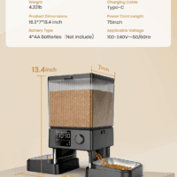 Automatic Cat Feeder for 2 Cats, 20 Cups/5L Automatic Cat Food Dispenser for Small Pets Indoor, Timed Cat Feeder for Dry Food - Image 9