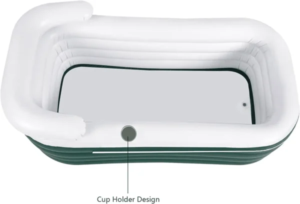 For Adult Spa Inflatable Adult Bath Tub, Foldable Portable Inflatable Soaking Bathtub with Electric Air Pump Blow up Bathtub - Image 3