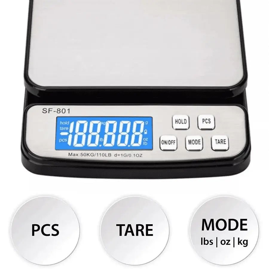 Precision Digital Shipping Scale with 110 LB Capacity & 1G Accuracy - AC Adapter & Battery Operated - Ideal for Postal & Parcel Weighing - Image 3
