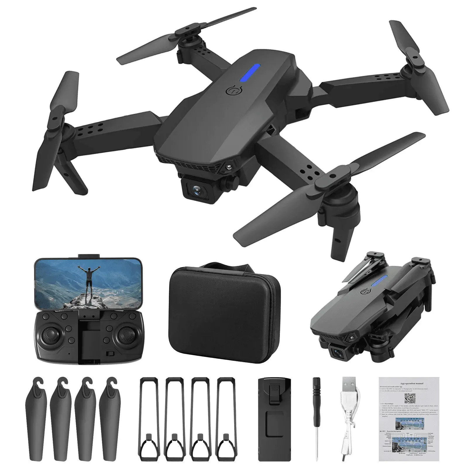 Drone with Camera for Adults,1080P Live Video App-Controlled Camera Drone for Kids 8-12, Beginner Friendly with 1 Key Fly/Land/Return, App-Controlled FPV Drone - Image 3