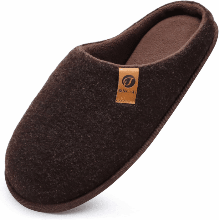 Mens Cozy Memory Foam Scuff Slippers Slip on Warm House Shoes Indoor/Outdoor with Best Arch Support