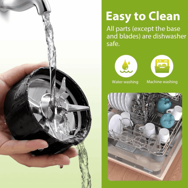 18 Oz. Single Speed Countertop Blenders for Shakes and Smoothies with 2X18.6Oz and 10Oz Cups - Image 4