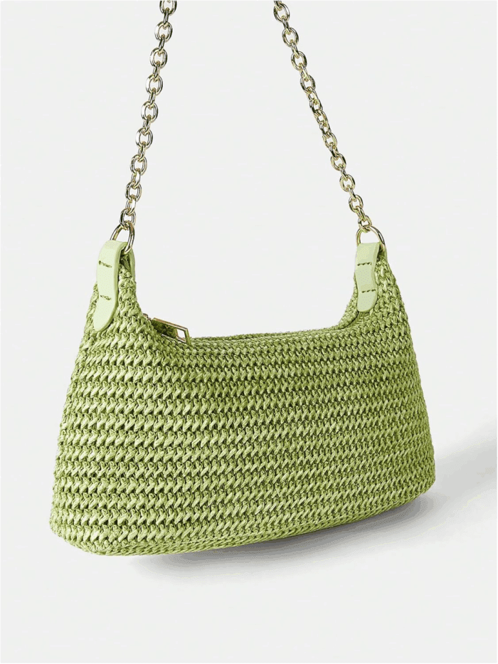 Women'S Straw Woven Shoulder Bag Tote Handbag Summer Beach Purse - Image 2