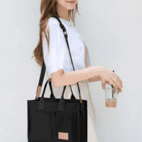 Tote Bags for Women Canvas Tote Purse Crossbody Bags with Pockets Top Handle Shoulder Handbags Satchel Bags for Women - Image 6