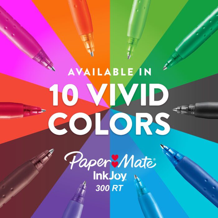 Inkjoy Retractable Ballpoint Pen, 1.0 Mm, Assorted Colors, 8 Count - Image 4