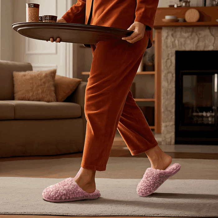 Women'S Indoor Fuzzy Slippers, Ladies Lightweight Cozy Memory Foam House Shoes - Image 4