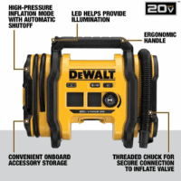 20V MAX Tire Inflator, Compact and Portable, Automatic Shut Off, LED Light, Bare Tool Only (DCC020IB) - Image 2