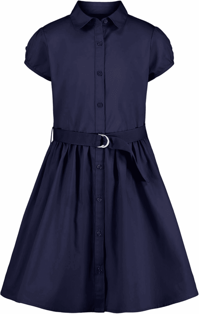 Girls' School Uniform Short Sleeve Shirtdress