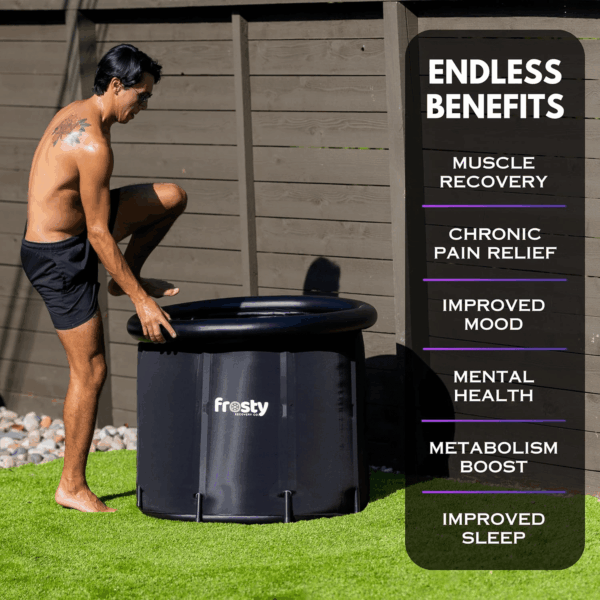 Cold Plunge Tub - Ice Bath Tub for Cold Water - Pro Grade Cold Plunge Ice Pod with Water Chiller Compatibility - the Ice Pod Cold Plunge Tub for Contrast Therapy (Black/White, Ice Pod + 4 Ice Bricks) - Image 4