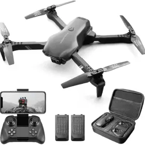 V8 Drone with 720P HD Camera for Adults and Children FPV Real-Time Video, 3 Modular Batteries and Storage Bag, Blue