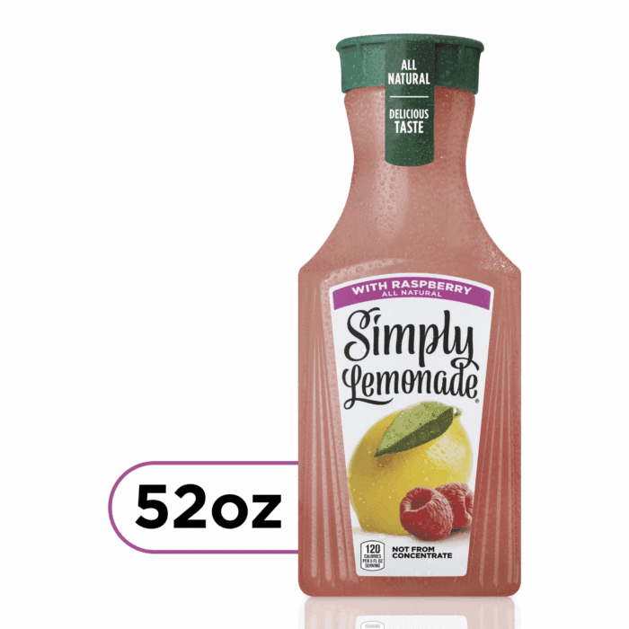 Non GMO All Natural Raspberry Lemonade Raspberry, 52 Fl Oz Bottle