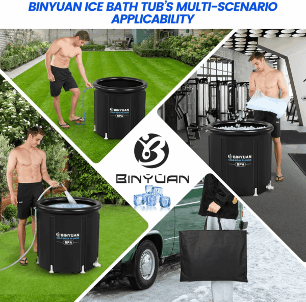 XL Ice Bath Tub for Athletes with Cover 99 Gal Cold Plunge Tub for Recovery, Multiple Layered Portable Ice Bath Plunge Pool Suitable for Gardens, Gyms and Other Cold Water Therapy Training - Image 6