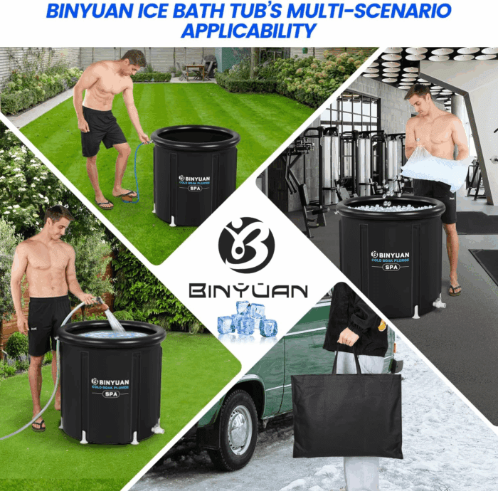 XL Ice Bath Tub for Athletes with Cover 99 Gal Cold Plunge Tub for Recovery, Multiple Layered Portable Ice Bath Plunge Pool Suitable for Gardens, Gyms and Other Cold Water Therapy Training - Image 6