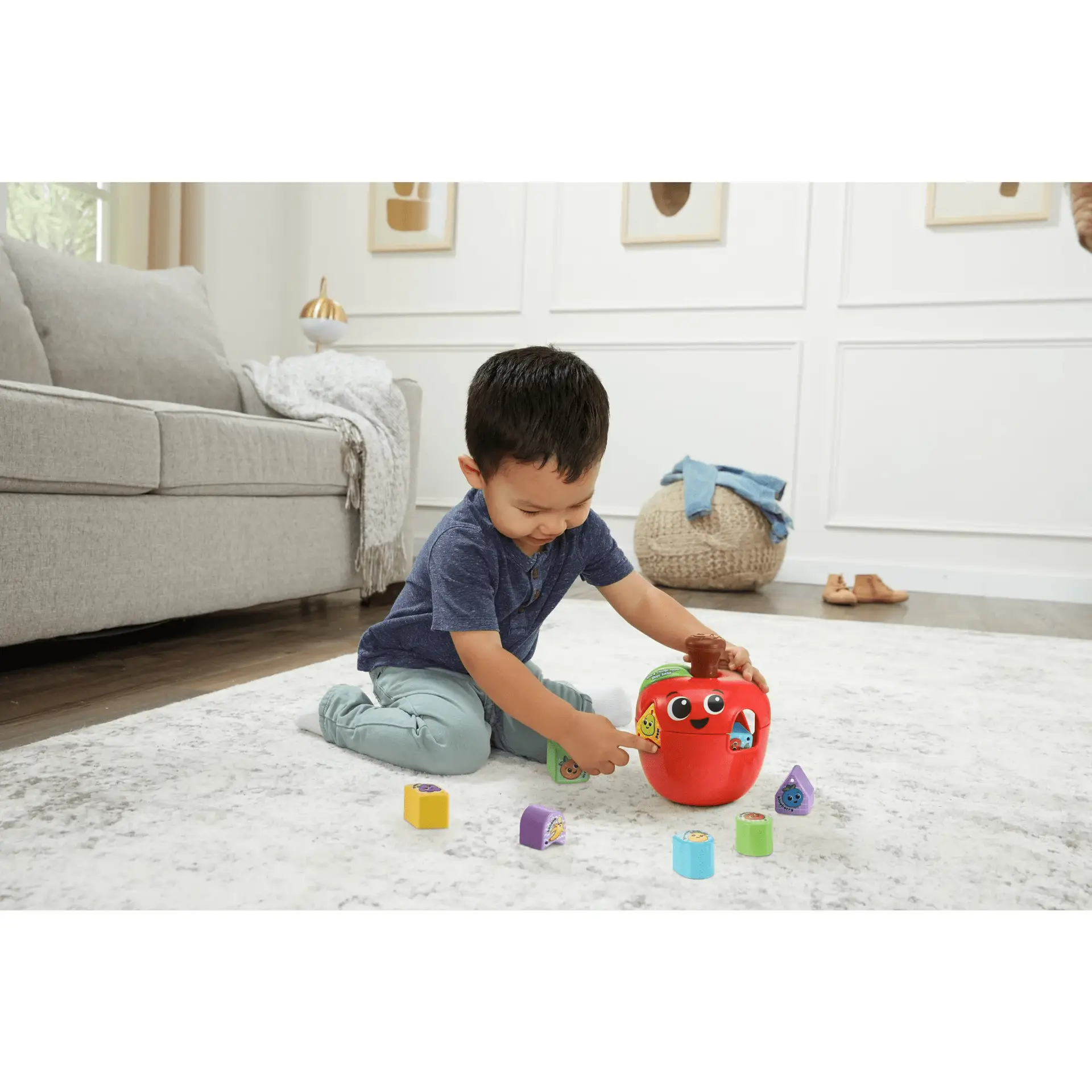 Spin & Change Apple Shape Sorter with Accessories, Baby and Toddler Toys - Image 7