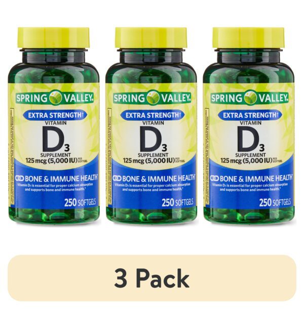 Vitamin D3 Softgels, 125 Mcg per Softgel, 5,000 IU, 250 Count - Image 8