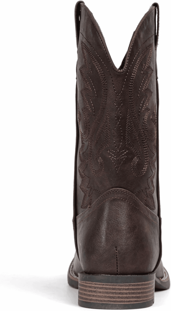 Cowboy Boots for Men with Wide Square Toe Western Retro Boot Durable Classic Fashionable Embroidered Pull on Slip Resistant Boots - Image 3
