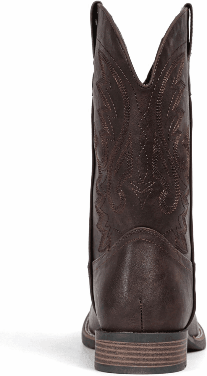 Cowboy Boots for Men with Wide Square Toe Western Retro Boot Durable Classic Fashionable Embroidered Pull on Slip Resistant Boots - Image 3