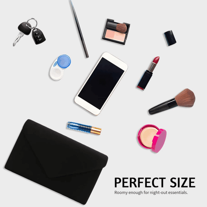 Clutch Purse for Women Evening Bags Handbags for Wedding Party Cocktail Prom Faux Suede Crossbody Shoulder Bag - Image 3