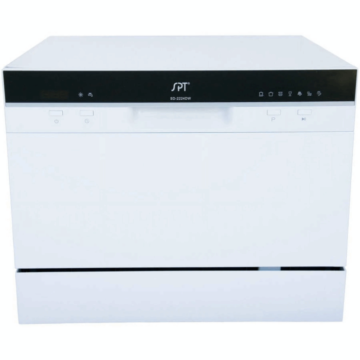 6 Place Settings Silver Countertop Dishwasher with Delay Start and LED Display - Image 6