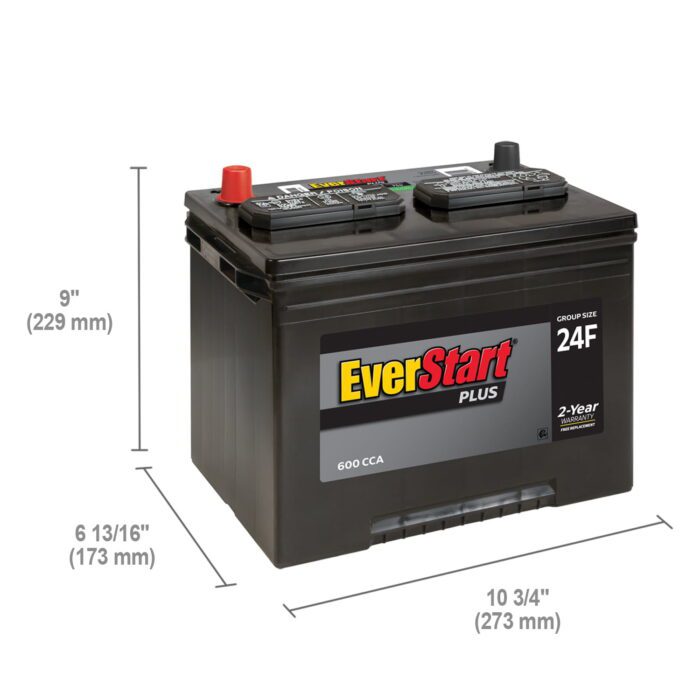 plus Lead Acid Automotive Battery, Group Size 24F 12 Volt, 600 CCA - Image 8