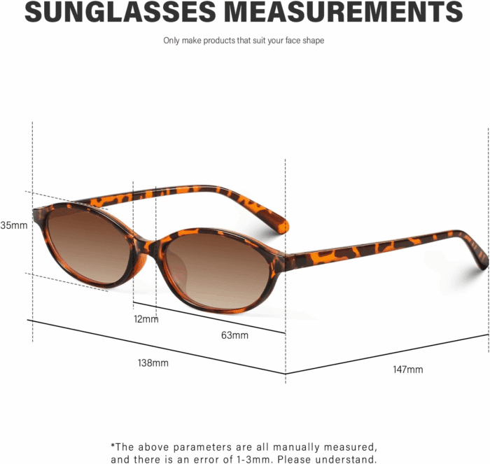 Retro Oval Sunglasses for Women 90S Design Small Cat Eye Sun Glasses UV Protection Y2K Trendy Narrow Shades - Image 6