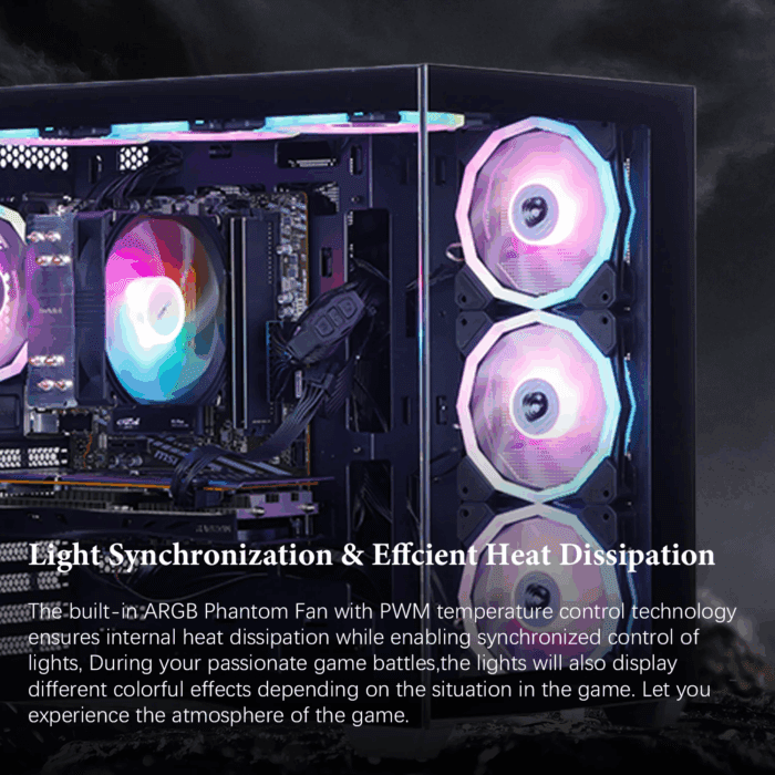 Gaming PC Desktops AMD Ryzen5 5500 AMD Radeon RX 6600 1TB SSD 16GB RAM 650W Win11 WIFI - Image 4