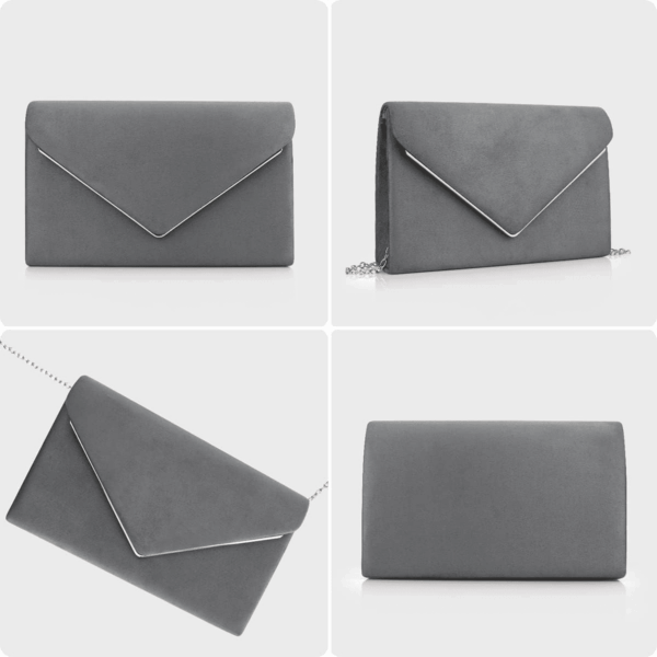 Clutch Purse for Women Evening Bags Handbags for Wedding Party Cocktail Prom Faux Suede Crossbody Shoulder Bag - Image 6
