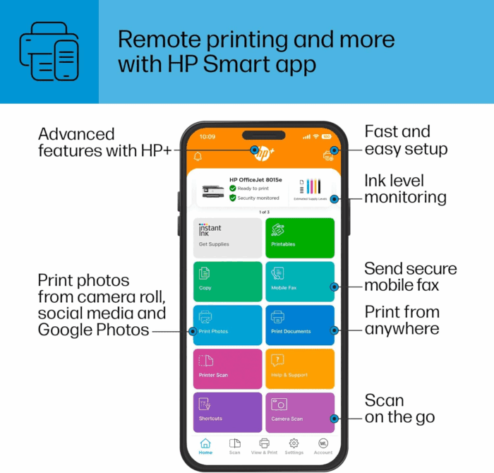 Officejet 8015E Wireless Color All-In-One Printer, 6 Months of Instant Ink Included - Image 9