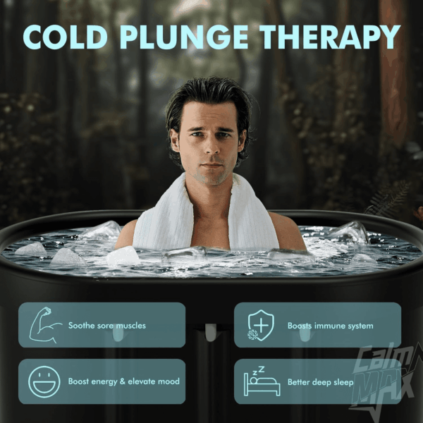 Oval Ice Bath Tub with Cover for Athletes XL Portable Cold Plunge Tub - 130 Gal Capacity for Cold Water Therapy Ice Baths at Home Outdoor Gym 41IN - Image 7