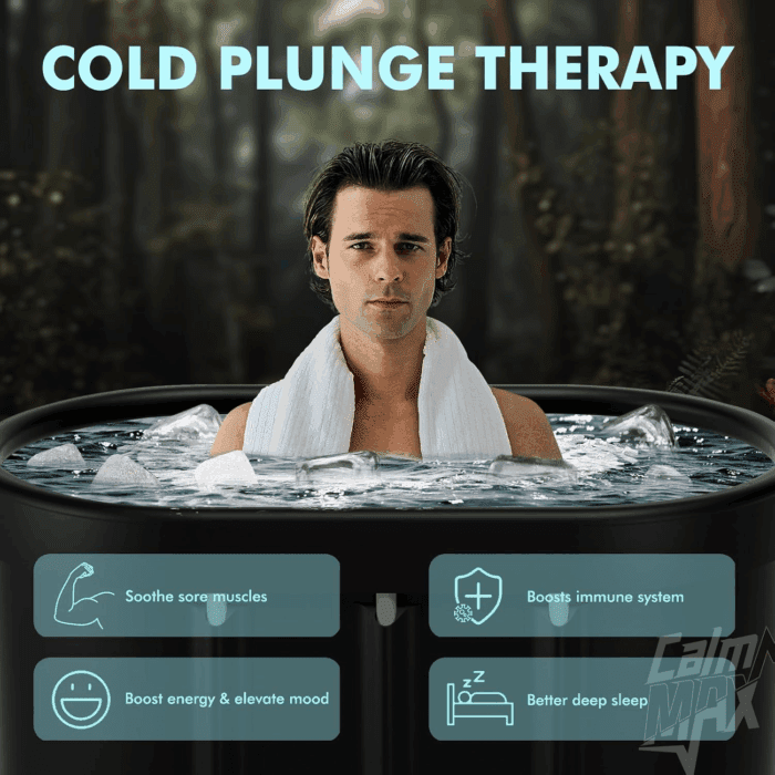 Oval Ice Bath Tub with Cover for Athletes XL Portable Cold Plunge Tub - 130 Gal Capacity for Cold Water Therapy Ice Baths at Home Outdoor Gym 41IN - Image 7
