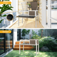 Tortoise Habitat Turtle Enclosure with Detachable Legs, Wooden Indoor Reptile Cage for Small Animals with Leakproof Tray - Image 7