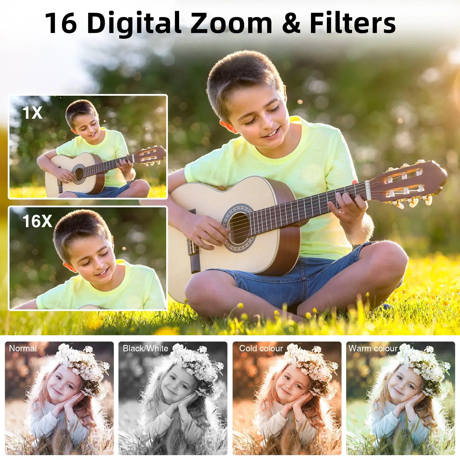 1080P Digital Camera 16X Digital Zoom Compact Point and Shoot Camera Portable Small Camera Starter Camera for Teens Students Boys Girls Seniors(Green) - Image 4