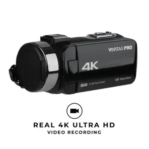 4K HD Digital Video Camera with Wifi, Built in Night Vision, and 3" Touch Rotational Display
