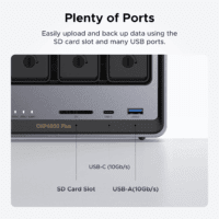 Nasync DXP4800 plus 4-Bay Desktop NAS, Intel Pentium Gold 8505 5-Core CPU, 8GB DDR5 RAM, 128G SSD, 1 * 10Gbe, 1 * 2.5Gbe, 2 * M.2 Nvme Slots, 4K HDMI, Network Attached Storage (Diskless) - Image 9