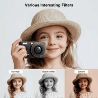 64MP 4K Digital Camera, 2.8" Screen 18X Digital Zoom anti Shake Compact Retro Camera, Vlogging Camera for Kids Teens Seniors with 32GB Card（Black） - Image 3